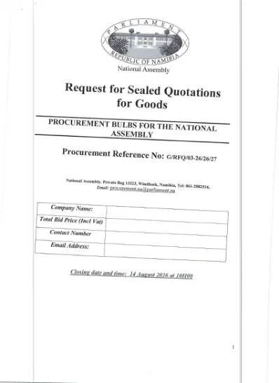 First-page preview of the original bid notice